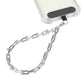 Phone Wrist Strap Metal Cell Phone Strap Phone Wrist Lanyard Phone Chain Wristlet with Phone Lanyard Patch (Silver)