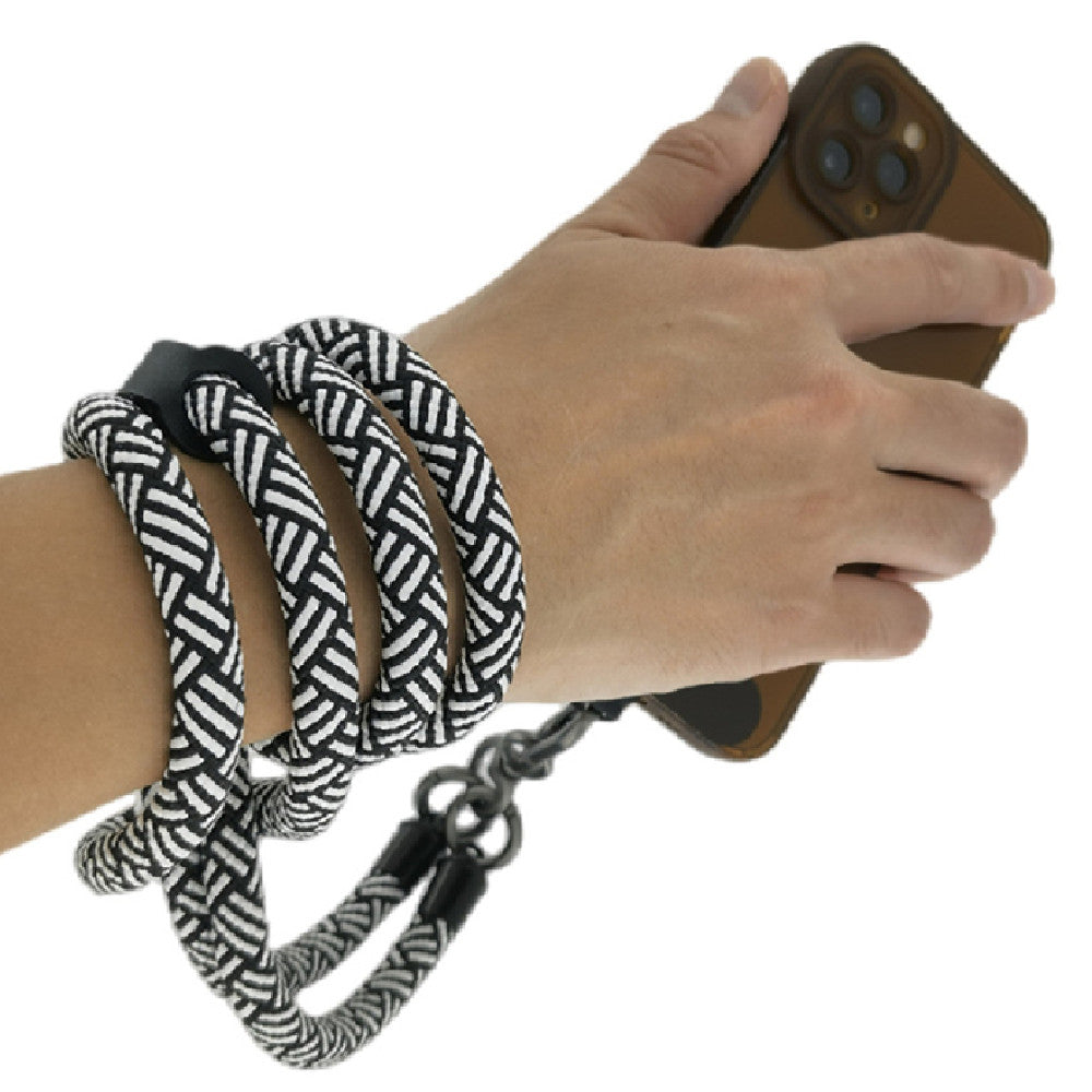 Cell Phone Lanyard Crossbody Rope Around The Neck Wrist Strap for Most Smartphone Case Headset Keychain Offices ID - Black/White