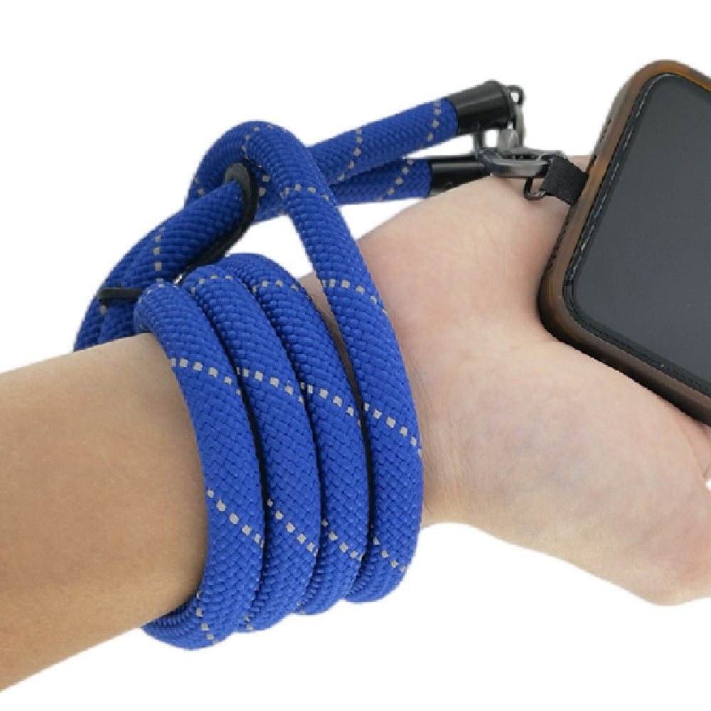 Cell Phone Lanyard Crossbody Rope Around The Neck Wrist Strap for Most Smartphone Case Headset Keychain Offices ID - Navy Reflective